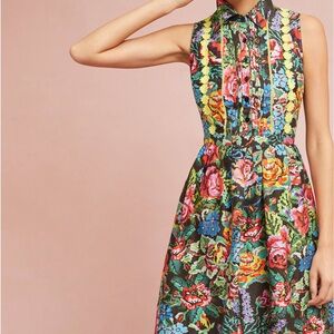 NWT $298 Anthropologie Payal Jain Pixie Floral Dress L XL 12 10 14